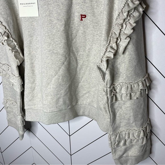 Philosophy di Lorenzo Serafini | Ruffle Oversized Pullover Sweatshirt Medium NWT - Picture 5 of 14